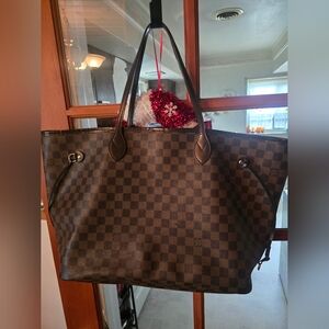 Brown Checkered Tote Bag